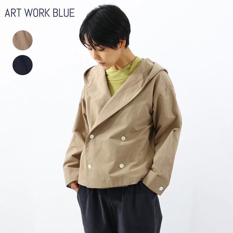 ART WORK BLUE / コットンヘンプウェザーフーディジャケット | アート
