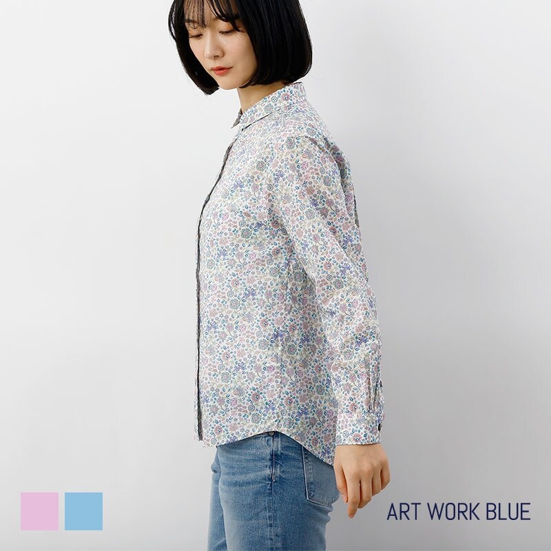ファッション通販 安い BLUE WORK ART レギュラーブラウス リバティ・ファブリックス / トップス