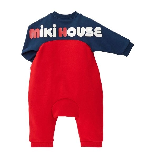 【今季美品】ミキハウス　バッグロゴカバーオール ミキハウス】 バックロゴカバーオール | ミキハウス(miki HOUSE