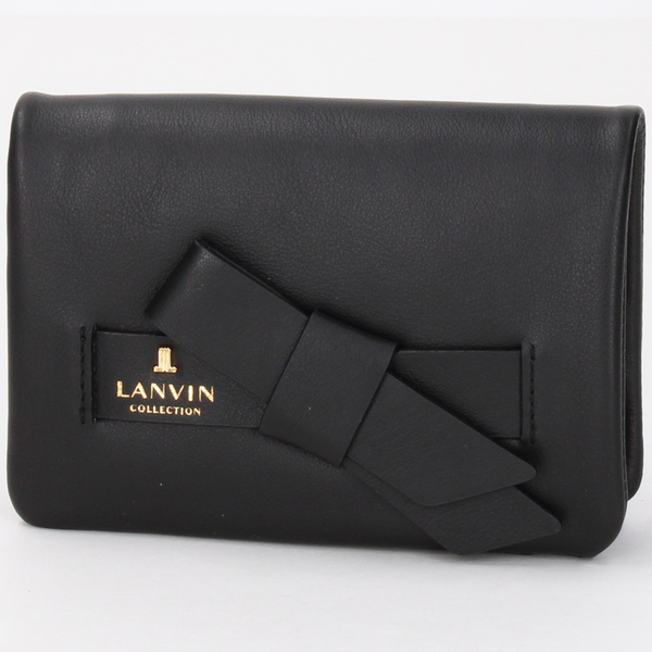 【美品】LANVIN COLLECTION ラペリパース 二つ折り財布　黒