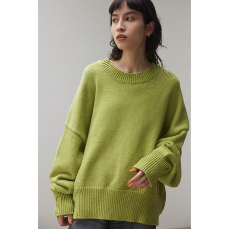 ★ブラックバイマウジーoversize knit pulloverネイビー