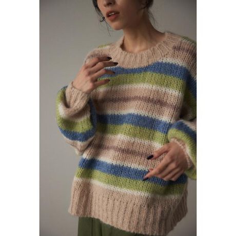 hand knit border tops | ブラック バイ マウジー(BLACK BY MOUSSY 