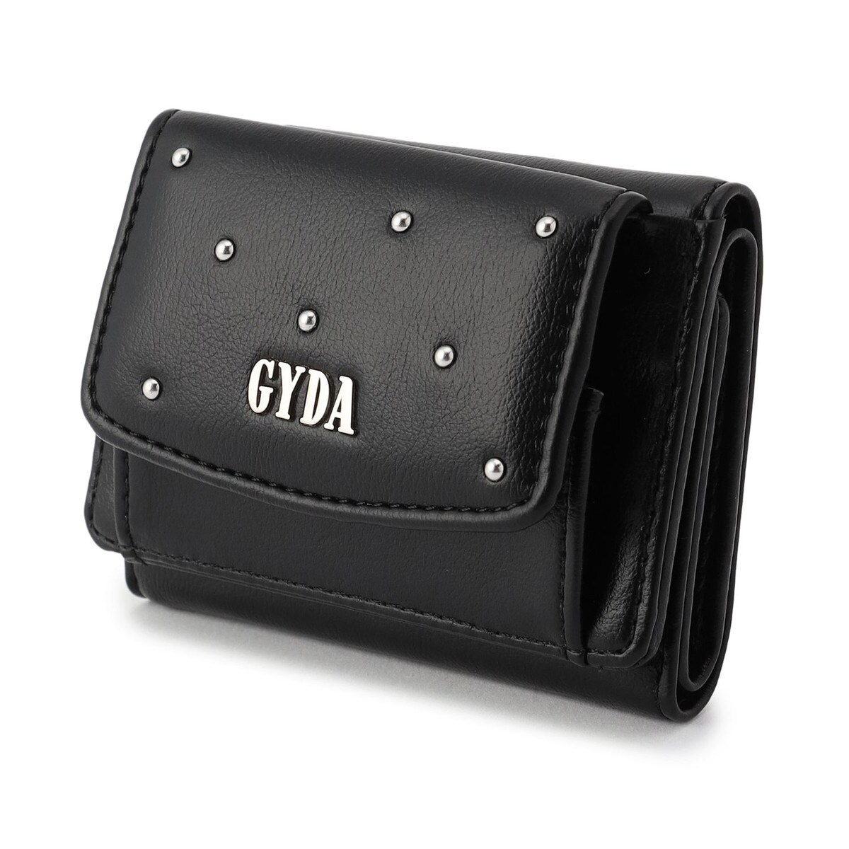GYDA 黒 三つ折り財布 GYDA ジェイダ 財布 三つ折り がま口 ミニ レディース 口金