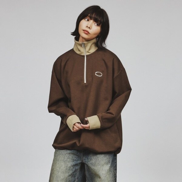 配色ハーフジップカットソー | ティーケー タケオキクチ（レディス