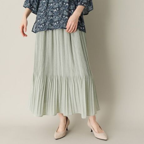 切り替えプリーツロングスカート ローラ アシュレイ Laura Ashley N ファッション通販 マルイウェブチャネル