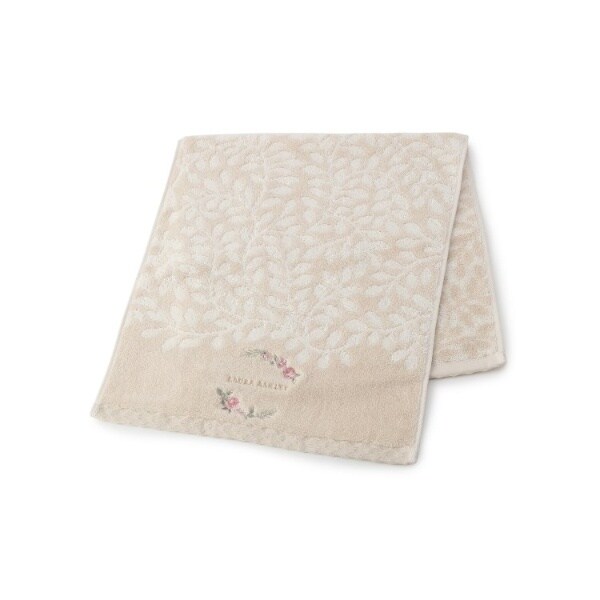 ◇無撚糸リーフ柄フェイスタオル | ローラ アシュレイ(LAURA ASHLEY