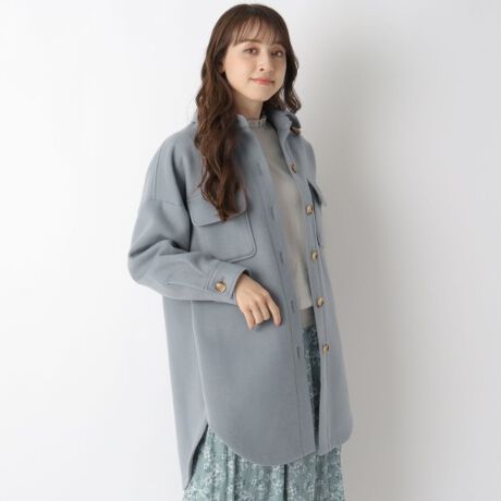 【洗える】起毛ビッグシャツジャケット