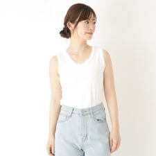 【綿混素材】チュールタンクトップ