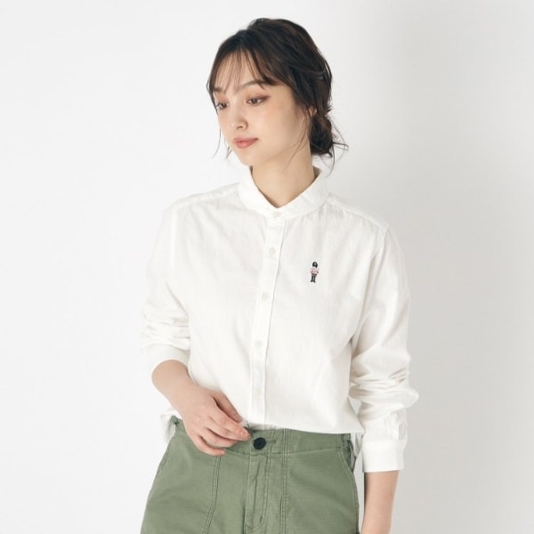 LAURA ASHLEY / ローラ アシュレイ 【襟刺繍】ラウンドカラーブラウス