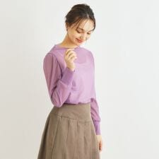 【シアー／洗える】シースルーカットソー