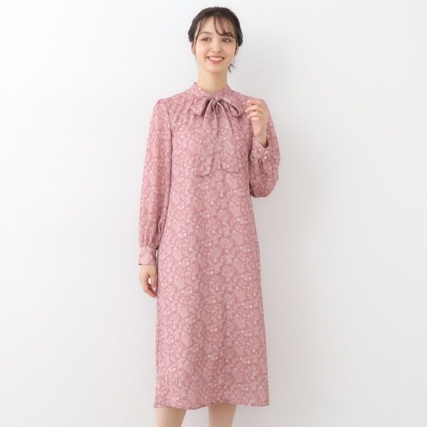 美品　ローラアシュレイ　ベロア　ドレス　ドッキング　ワンピース　ブラック　ワイン