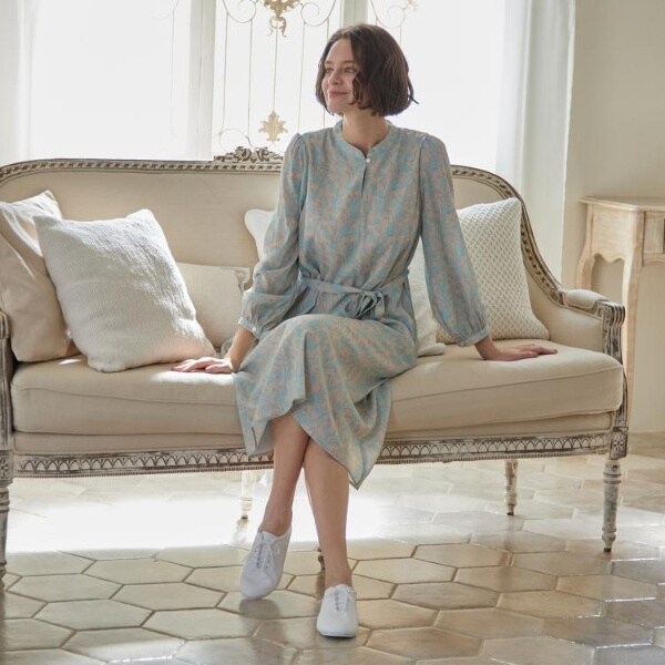 s*a様 ローラアシュレイ、ワンピ・共布リボン有り、7号 ローラ アシュレイ(LAURA ASHLEY) レディース ワンピースドレス