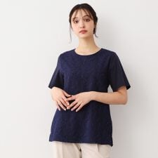 【人気デザインがアップデート！洗える】身頃レースTシャツ