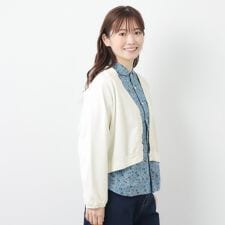 【コットン100日本製ワンマイルウエア】鹿の子Vネックカーディガン