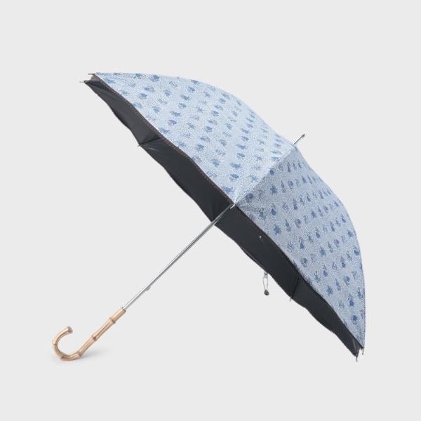 LAURA ASHLEY  ノーマンディチャコール 折り畳み雨傘 UVカット／遮熱効果／晴雨兼用】メーガン柄 折りたたみ傘