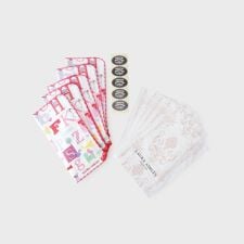 【WEB限定／お配りギフトにおすすめ！／ラッピング資材付き】アルファベット総柄 タオルハンカチ 5枚セット