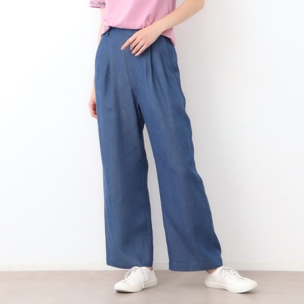 ローラ アシュレイ（LAURA ASHLEY）/【STORY掲載！ウエストゴム／タックあり】セルロースデニム イージーパンツ STORY掲載！ウエストゴム／タックあり】セルロースデニム イージー