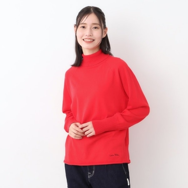 ニット　ローラアシュレイ　M　黒　モックネック　五分袖　厚手 ローラ アシュレイ(LAURA ASHLEY) レディース ニット・セーター