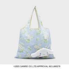 【サンリオキャラクターズ コラボ】シナモロール×セルハムデイジー柄 パッカブルトートバッグ