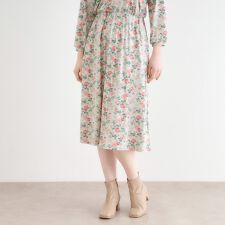 【洗える／ジャージ素材／ウエストゴム／同柄アイテムあり】ロミリー柄 スカート