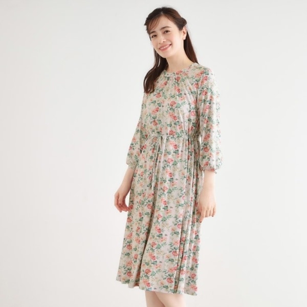 LA7906 ローラアシュレイ コーデュロイ 長袖ワンピース ブラウン系 綿13 LA7906 ローラアシュレイ コーデュロイ 長袖ワンピース ブラウン