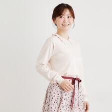 【シーウール】フリルカラーニットプルオーバー