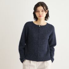 【人気デザイン！アルパカ混／ビジュー付き】ニットカーディガン