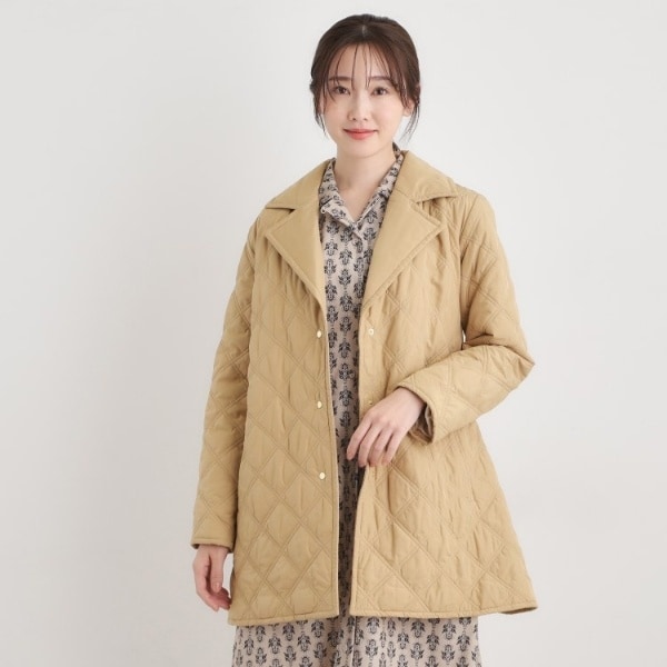シングルブレステッド キルトコート | ローラ アシュレイ(LAURA シングルブレステッド キルトコート | ローラ アシュレイ(LAURA