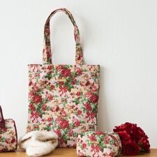 【A4サイズジャカードギフトにおすすめ！】メアリーポート ブーケ柄 トートバッグ