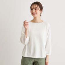 【人気デザイン！日本製／ロゴ刺繍入り／ワンマイルウエア】コットン プルオーバーニット