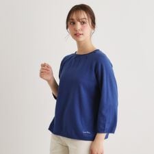 【人気デザイン！日本製／ロゴ刺繍入り／ワンマイルウエア】コットン プルオーバーニット