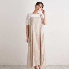 【前後2WAY／洗える／肩紐調整可／同柄アイテムあり】ハービー フィールド柄 キャミワンピース