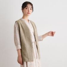 【洗える／ベルト付き】リネンライクフリンジジレ