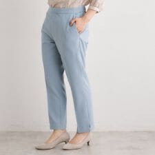 【洗える／ウエストゴム仕様／裾スリットあり】クロップドパンツ