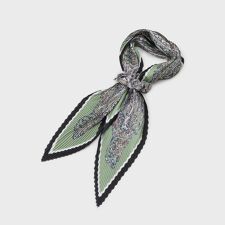 【シュシュ付】ペルシャ柄プリーツスカーフ