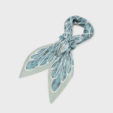 【シュシュ付】スケッチ柄プリーツスカーフ