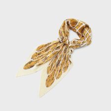 【シュシュ付】スケッチ柄プリーツスカーフ