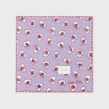 オデッサラヴハーツ柄プリントタオルハンカチ