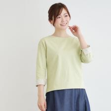 【7分袖／コットン100％／見返し刺繍入り／5colors】ハービー フィールド柄プルオーバー