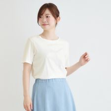 【洗える／立体モチーフ／コットン100％】ランズウィック柄Tシャツ