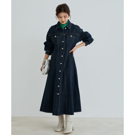 Web限定 高橋愛コラボ デニムフィットフレアワンピース ビザビ Vis A Vis Bpe ファッション通販 マルイウェブチャネル