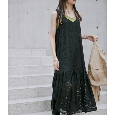 SNIDEL 】フリルカラーノースリーブワンピース 02 WEB限定（スナイデル  