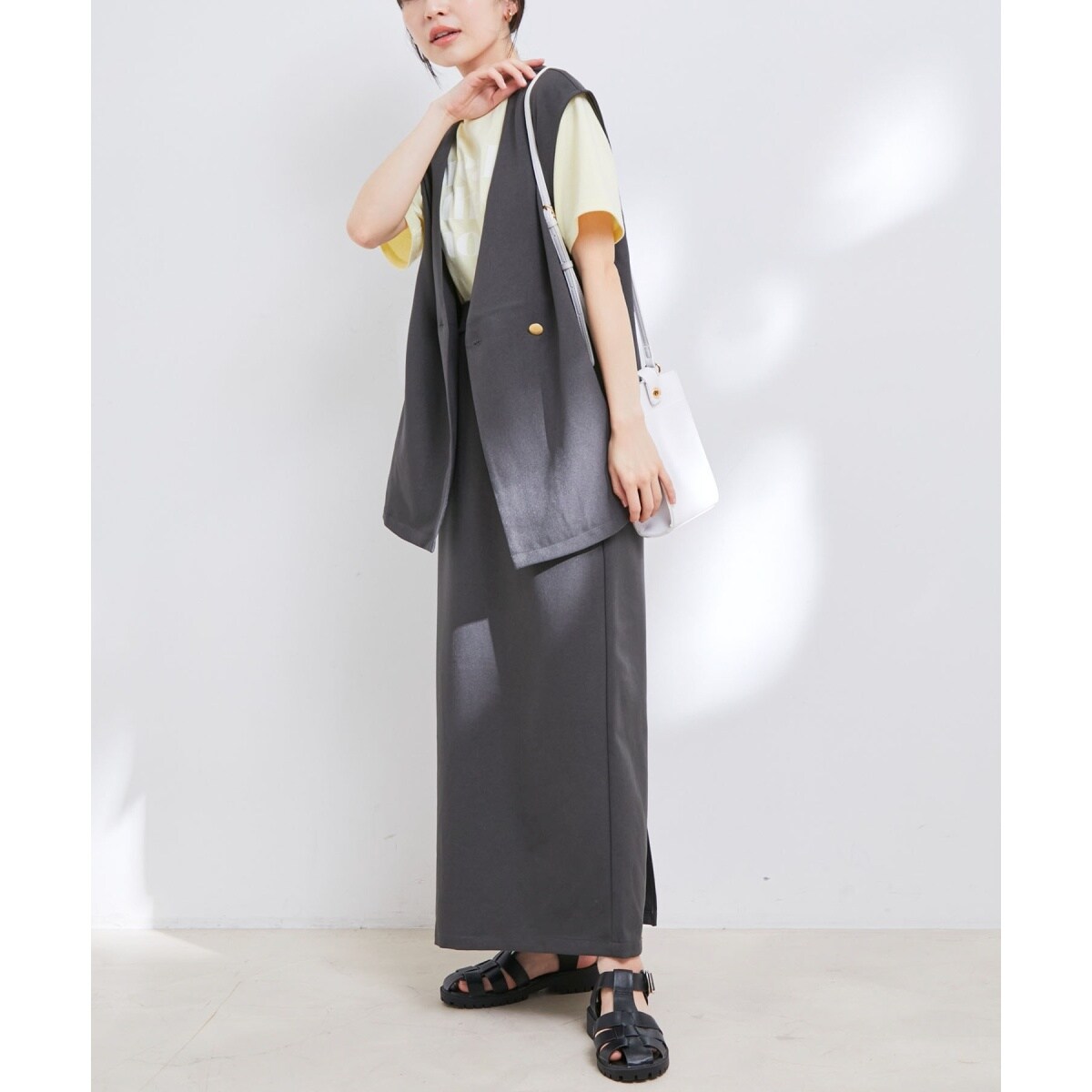 WEB限定】【洗える】ジレ＆ナロースカートセット | ビザビ(vis-`a-vis 