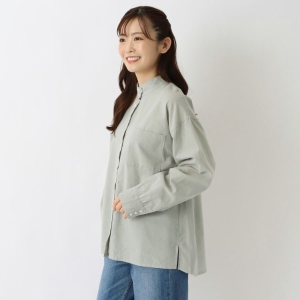 先染綿麻 スタンドハイカラーシャツ | ワンズテラス(one