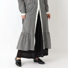 綿麻レーヨン 幅広レース切替 ペチパンツ