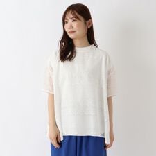 総刺繍 半袖ブラウス