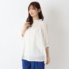 【リンネル7月号掲載】シャーリング半袖ブラウス