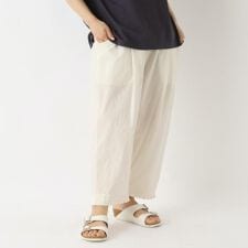 【リンネル7月号掲載】ワッシャー 裾プリーツパンツ