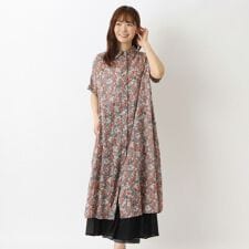 【ワンズテラスオリジナル】リゾート ネコフラワーワンピース