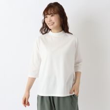 接触冷感 ハイネック7分袖プルオーバー